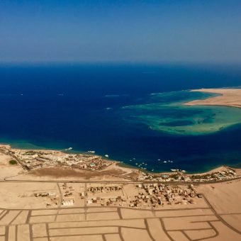 Luftaufnahme von Safaga: Die Riffe am Roten Meer gehören zu den schönsten der Welt