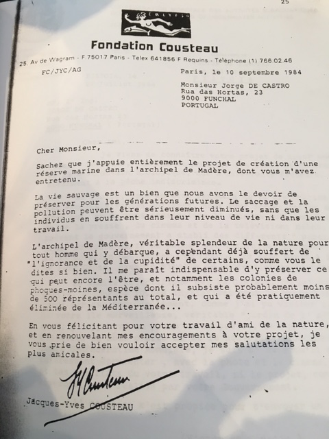 Der wohl prominenteste Unterstützer des Projekts Nationalpark: Jacques-Yves Costeau hat ebenfalls einen Brief an die portugiesische Regierung geschrieben. Foto: Madeira Diving Center