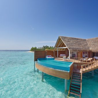 Traumhafter Wasserbungalow auf der neuen Luxus-Insel Milaidhoo. Foto: Milaidhoo Island