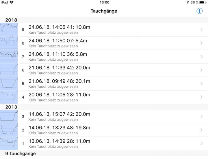 Mit der SSI-App lassen sich die beiden Mares Rechner mit entsprechendem Bluetooth-Interface direkt verbinden. Es gibt jedoch auch eine kostenpflichtige App für 10,99 Euro im App-Store. Sie heißt Divers Diary, ist was Bedienbarkeit und Funktionsumfang angeht sehr gelungen und "up to date", wie wir finden.