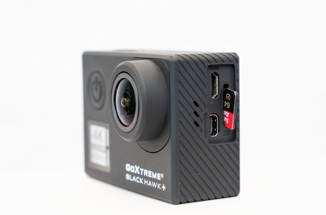 HDMI, Micro-USB und Micro-SD: mit diesem drei Slots kann die GoXtreme Black Hawk+ 4K dienen.