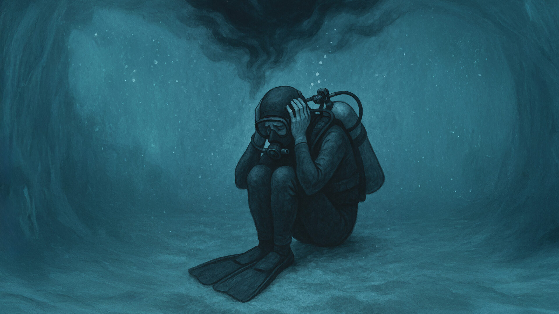 Angstreaktion beim Tauchen unter Wasser