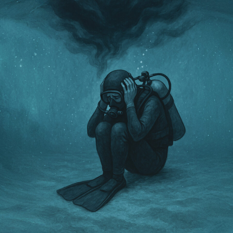 Angstreaktion beim Tauchen unter Wasser