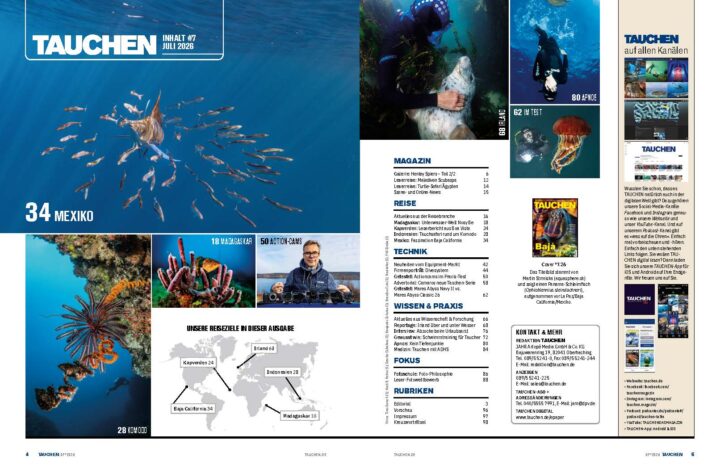Inhalte, Tauchen Magazin Ausgabe 07/26, Juli 2026
